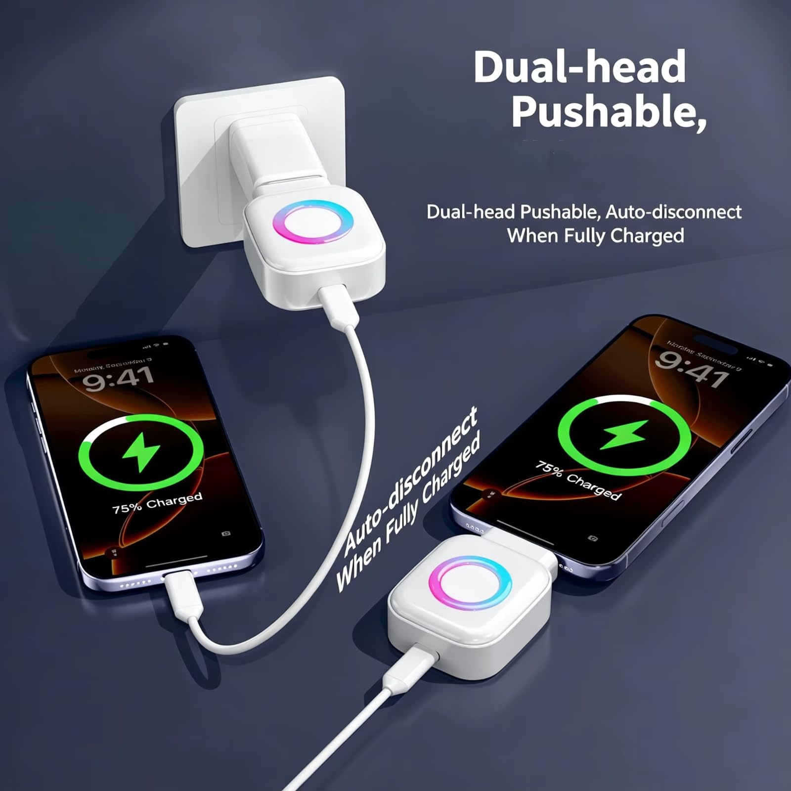 Smart Auto Stop Charge Smart Charger, 140W Auto Cut-Off Charger Protector with AI Full-Charge Disconnect, Prevent Battery Aging and Extend Equipment Lifespan for Type C Cable Phone Laptop
