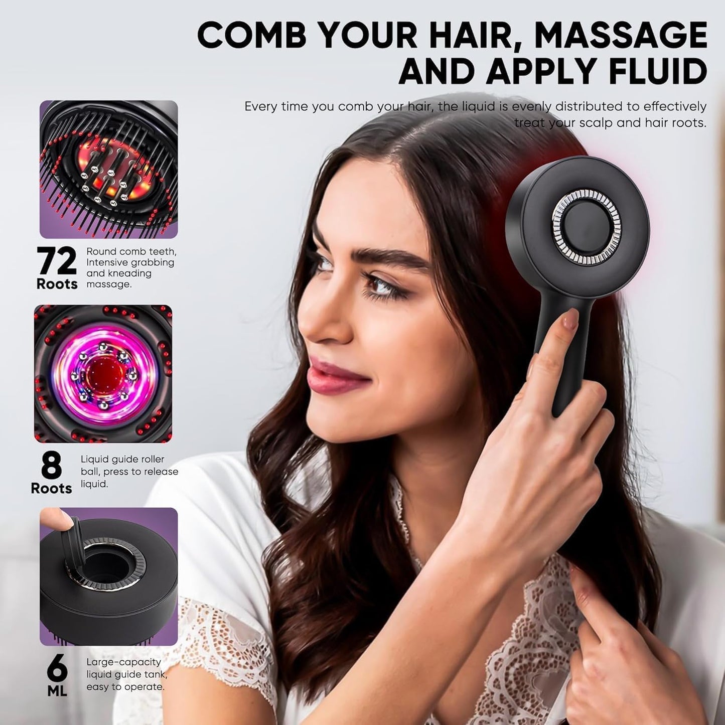 Premium Head Scalp Electric Massager Comb | Scalp Massaging Brush with 2 In 1 Hair Oil Applicator | IPX7 Waterproof,Portable Deep Massager For Hair & Head Relaxation at Home | S
