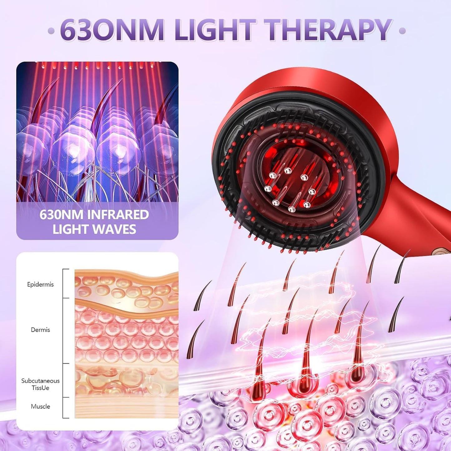 Premium Head Scalp Electric Massager Comb | Scalp Massaging Brush with 2 In 1 Hair Oil Applicator | IPX7 Waterproof,Portable Deep Massager For Hair & Head Relaxation at Home | S