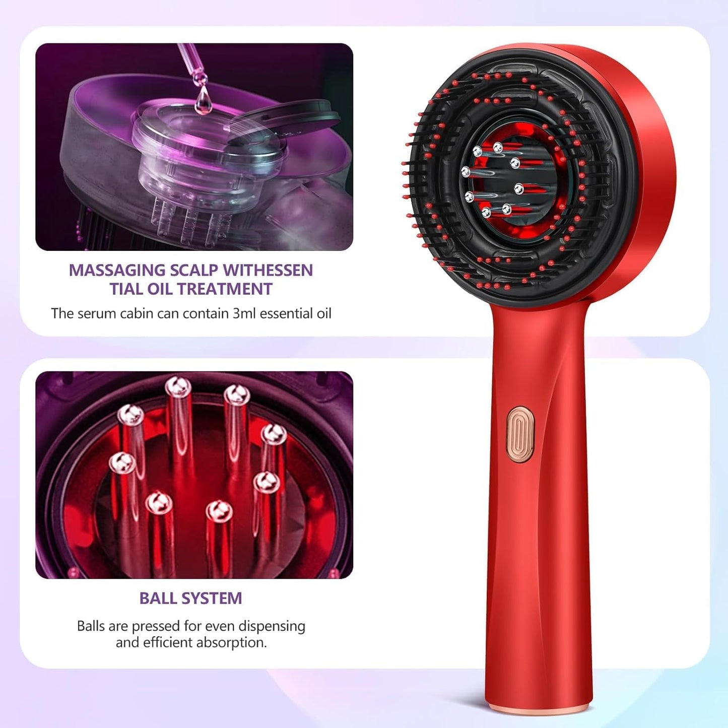 Premium Head Scalp Electric Massager Comb | Scalp Massaging Brush with 2 In 1 Hair Oil Applicator | IPX7 Waterproof,Portable Deep Massager For Hair & Head Relaxation at Home | S