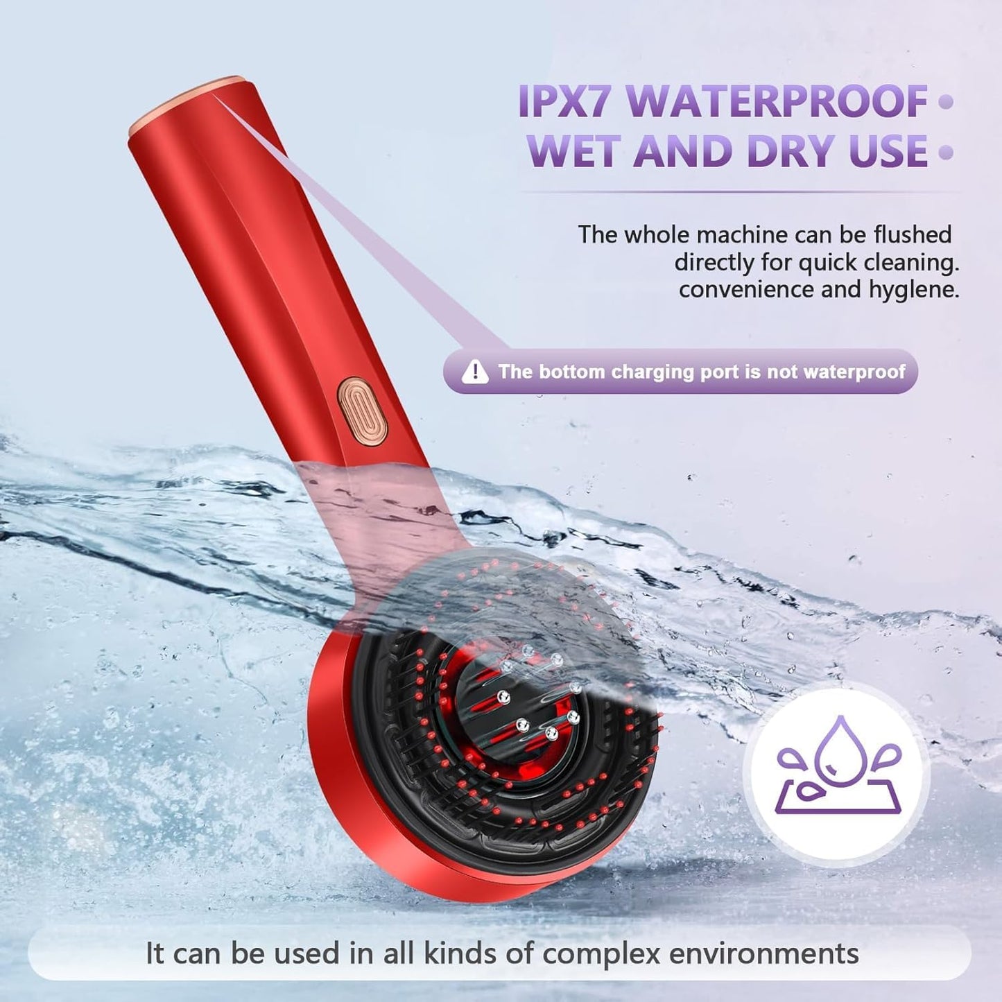 Premium Head Scalp Electric Massager Comb | Scalp Massaging Brush with 2 In 1 Hair Oil Applicator | IPX7 Waterproof,Portable Deep Massager For Hair & Head Relaxation at Home | S
