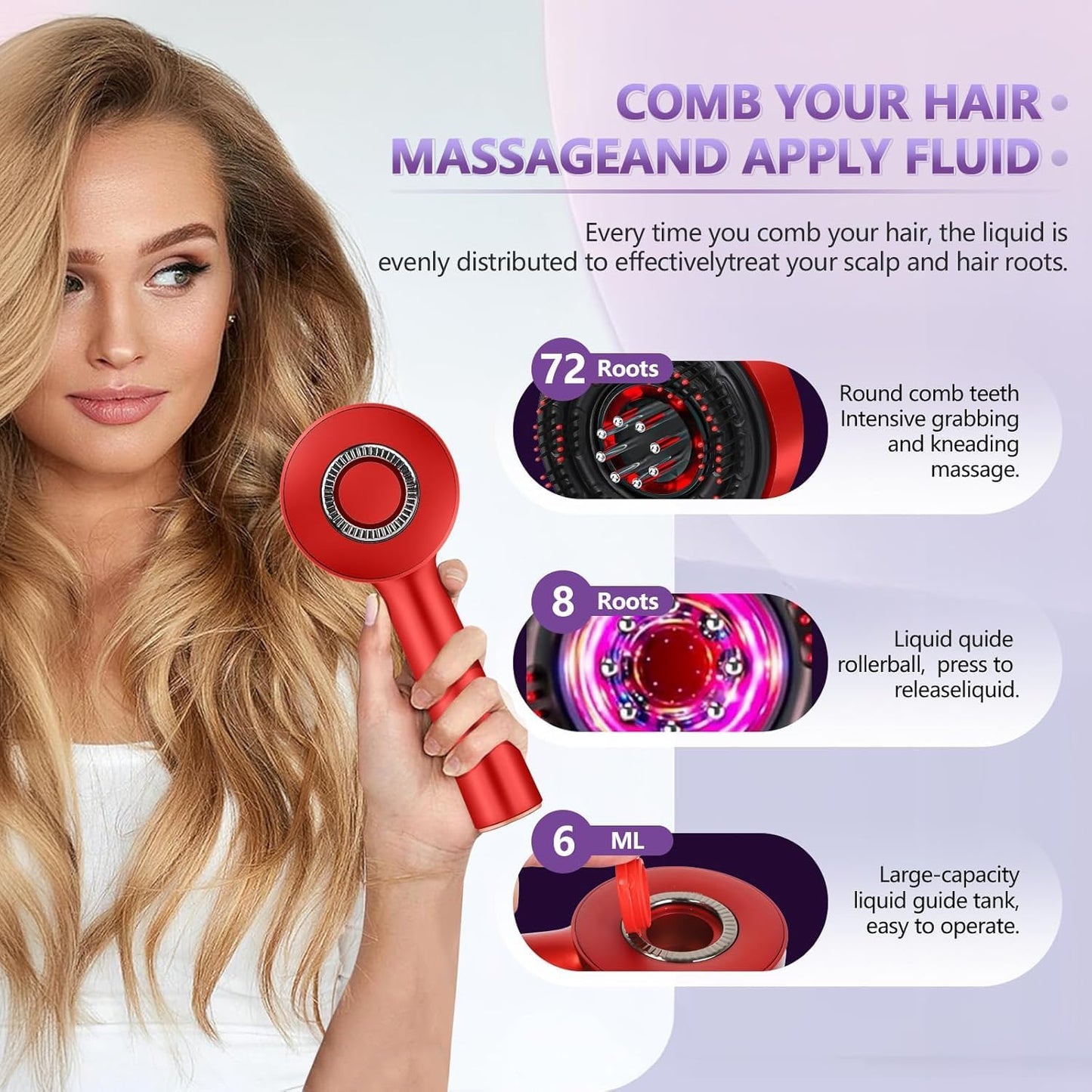 Premium Head Scalp Electric Massager Comb | Scalp Massaging Brush with 2 In 1 Hair Oil Applicator | IPX7 Waterproof,Portable Deep Massager For Hair & Head Relaxation at Home | S